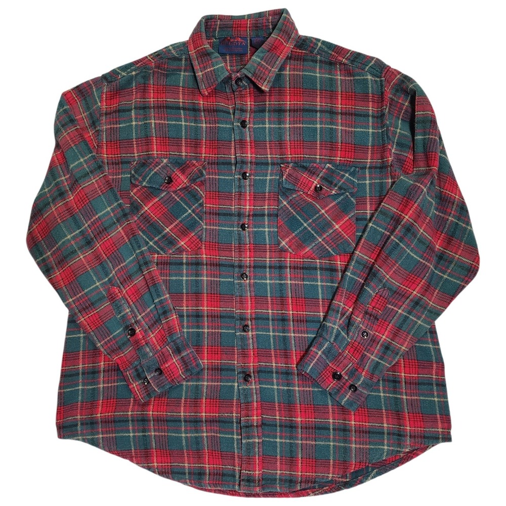Vintage DAKOTA by FiveBrother Flannel Western Shirt Mens Size L 80s Woodsman
